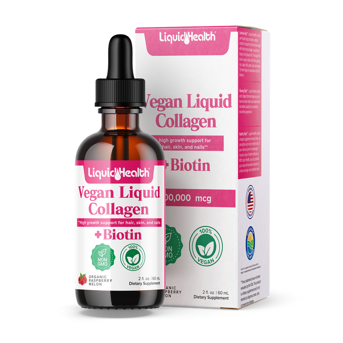 Vegan Liquid Collagen & Biotin Hair Growth Drops – 100,000mcg for Healthy Hair, Skin & Nails