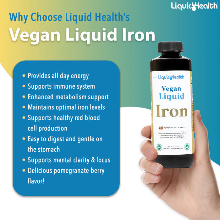 Vegan Liquid High Potency Iron Supplement - Liquid Health 