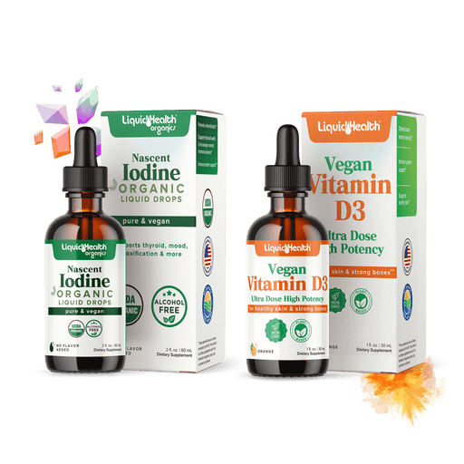 Organic Iodine + Vegan Vitamin D3 Combo Pack